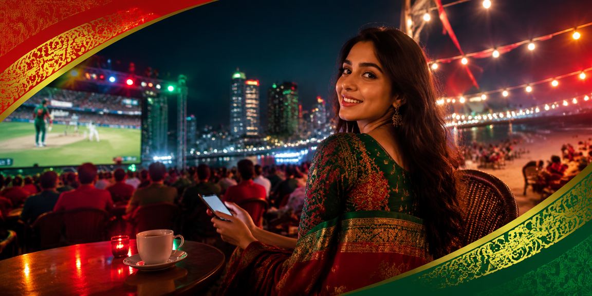 রংপুরে লাল-সবুজ পোশাকে একজন ব্যবহারকারী 242 প্ল্যাটফর্মের গোপনীয়তা নীতি সম্পর্কে জানছেন